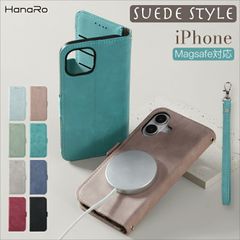 iPhone 16e スエード調ケース ハンドストラップ付き