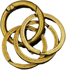 DAZUMA キーホルダー カラビナ 丸型 ストラップ アクセサリー ウォレットチェーン ビンテージ キーリング メタリック 丸カラビナ 小丸3連( アンティーク)