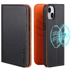 VISOUL iPhone15 Plus ケース 手帳型 本革 MagSafe対応 スマホケース レザーケース 手帳型ケース アイフォン15 Plus ケース カード収納 携帯ケース 全面保護 マグネット 柔軟なTPU素材 マグネット式 スタンド機能付き  0
