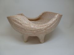 変形花器 花器 水盤 生け花 華道 草月 池坊 小原流 自由花 ベージュ