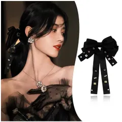 『大人気』 ヘアクリップ バレッタ バロック系 文芸復古 ヘアリボン 髪飾り 髪留め 上品 FASELE クリスタル ヘア蝶結び ヘアアクセサリー おしゃれ 結婚式 フォーマル 通勤 通学 パーティー