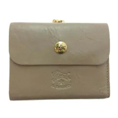 IL BISONTE イルビゾンテ C1114 54192-3-04440 がま口 フラップ 6ポケット 二つ折り財布 グレー系 09【極上美品】【中古】