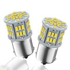 新着商品 Autart 12V-24V S25 シングル球 ホワイト ピン角180度 （P21W 1156 G18 BA15S) 54連 LEDバルブ 3014SMD 汎用 車用トラック サイドマーカー ウインカー バックランプ ポジション LED ライト 2