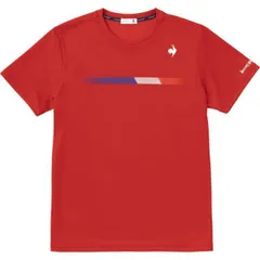 le coq sportif ルコック トリコプリントゲームシャツ レッド M QTMVJA91 RD | スポーツ スポーツ用品 メンズ 男性 テニスウェア トップス トリコプリント ゲームシャツ ドライメッシュ素材 UVカット 吸汗速乾 テニス 練習 試合