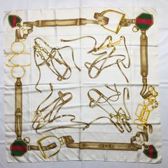 2508-235｜美品｜グッチ スカーフ シルク ネイビー 花柄 - メルカリ 