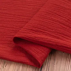 moonfarm モコモコ ダブルガーゼ 生地 綿 無地 カラー 約2mx幅1.4m 柔軟 軽量( ワインレッド)