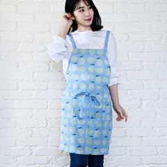 【迅速発送】レップ エプロン 北欧 ポケット2個付き カフェエプロン 大人用 アビチュアル BL 554470-MAIL プレゼント サンレモン(ブルー) 着丈73cm