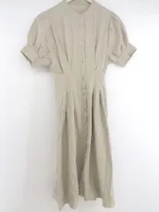 ◇ GRL グレイル スタンドカラー 半袖 膝下丈 ワンピース サイズS ベージュ系 レディース P  【中古】 【1211210000431】