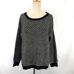 TOPSHOP【トップショップ】長袖/アクリルウールセーター【EU38/US6/レディースM-L程度/黒×白】Tops/sweater◆BJ070-f