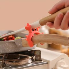 かわいいカニ型シリコン製スパチュラホルダー - 耐熱キッチン用具レスト、オレンジのキャラクターデザイン、安全で簡単な収納に必要な調理アクセサリー