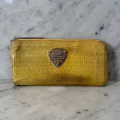 ATAO アタオ 長財布 L字ファスナー イエロー 黄色 パイソン 蛇革