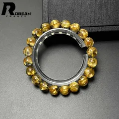 【限定一点】 希少 EU製 ★ROBEAN・太陽花タイチンルチル★黄金針水晶 金運 開運 ゴールド ブレスレット パワーストーン プレゼント1 ギフト 9.2-9.7mm D0625661