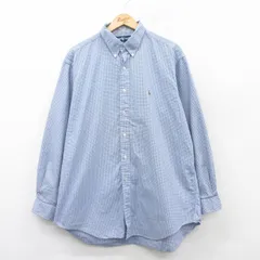 XL/古着 ラルフローレン 長袖 ブランド シャツ メンズ 90s YARMOUTH オックスフォード ワンポイントロゴ 大きいサイズ ロング丈 コットン 