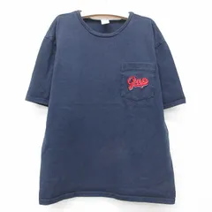 古着 ギャップ GAP 半袖 ビンテージ Tシャツ キッズ ボーイズ 子供服 90s ワンポイントロゴ 胸ポケット付き コットン クルーネック 紺 ネイ