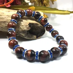 レッドタイガーアイ パワーストーン ブレスレット 天然石 10mm （ブルー）メンズ・レディース　男性・女性　数珠ブレス　開運 [17]　