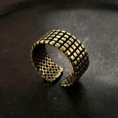 真鍮 指輪 リング 10号 ビンテージ レトロ アンティーク ヴィンテージ 真鍮製 アクセサリー ハンドメイド 金色 ゴールド フリーサイズ 305