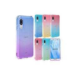 AQUOS sense3 plus ケース TPU グラデーション AQUOSsense3plusソフトケース 透明 カバー クリアケース スマホケース 薄型 保護 耐衝撃 SHV46 901SH SH-M11 アクオスsense3plusケース 楽天モバイル