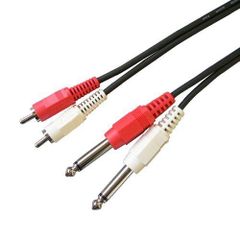 【在庫セール】長さ3m/C-054 / (赤・白) 標準プラグ×2 (赤・白)－片側：φ6.3mm 片側：RCA/ピンプラグ×2 ラインケーブル [ミュージックシリーズ] F-Factory