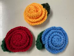 手づくりアクリルたわし🌹薔薇　3点セット　happy00159