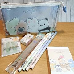 文房具　詰め合わせセット　（筆記具　消しゴム　ペンケースなど） ペンケース+鉛筆消しゴム レター付き（ぱんだ）7点セット