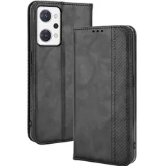 OPPO Reno9 A/7 A ケース 手帳 OPG04 リノ7a  チェック柄 合革 レトロ 手帳 ケース 【Color】 ブラックのサムネイル