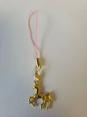 ストラップS　ゴールド　チャーム馬