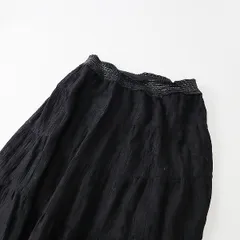 2019年 VIVIENNE TAM ヴィヴィアンタム 総刺繍 ティアードギャザー イージーロングスカート 40/ブラック【2400013426367】のサムネイル