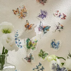 ST455 シール バタフライ 蝶 蝶々 フレークシール 和紙 コラージュ 素材 コラージュ シール コラージュシール コラージュ素材 ステッカー 紙もの 手帳 日記 ジャンクジャーナル 海外 紙モノ 紙物