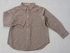 ファミリア familiar アウトレット 子供服 女の子 110cm 長袖 シャツ チェック 茶色 秋 冬 ★3 トップス 冬服 ガールズ 女児 キッズ 【中古】 ユーズド リサイクル こども
