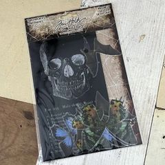 425・Halloween ティムホルツ　パーツ　コラージュ　ジャンクジャーナル　ペーパー　ハンドメイド　スクラップ　ドクロ　蜘蛛の巣　蝶　バタフライ　紙モノ　コラージュ　ハンドメイド　コラージュ日記　手帳デコ