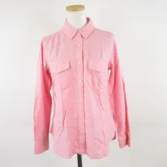 ユニクロ UNIQLO フランネルシャツ 長袖 ピンク S *A524