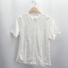 ◇ ⊂ nano universe ナノ ユニバース Vネック 半袖 Tシャツ サイズM ホワイト メンズ E  【1503050042338】