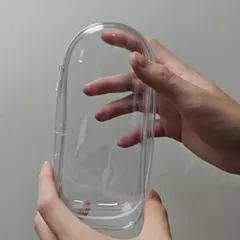 flowbloo ぬいぐるみ持ち運びバッグ ラブブケース 推しぬいポーチ 推しポーチ ぬいぐるみポーチ ぬいお出かけ キーホルダー付き ラウンド型(透明)