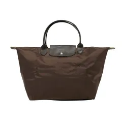 新品 ロンシャン LONGCHAMP ハンドバッグ ル プリアージュ グリーン トップハンドルバッグ Mサイズ モカ