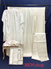 決算前長期在庫品処分正絹ちりめん生地色掛下+掛下帯セット新品未使用品2