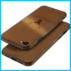 【人気商品】(iPhone カバー 携帯カバーiPhone8 カメラ保護 SE3/SE2/7/8 指紋防止 マット加工 ハードカバー 高級なPUレザー 背面 PC素材 コンパクト レンズ保護 薄型 耐衝撃 [第3世代] ブラウン) ケース ケース ケース SE