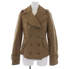 バーバリーブルーレーベル BURBERRY BLUE LABEL Pコート ピーコート ショート 裏地チェック ウール ナイロン 36 S ベージュ FCF41-810-40 /BMのサムネイル