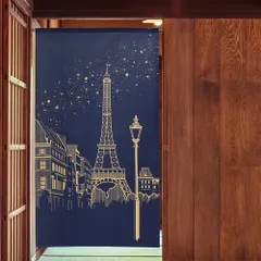 【MINIBOX のれん制作工房 正規販売店舗】【匿名配送 ネコポス 全国送料無料】のれん「エッフェル塔」85x150cm【日本製】スタジオジブリ 家紋 トトロ 千と千尋の神隠し 風景 景色 和柄 和風目隠し