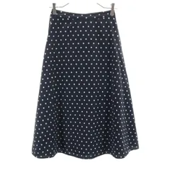 ケイトスペード ドット柄 ロング丈 フレアスカート 0 黒系 Kate Spade レディース 古着 【240310】