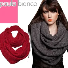 ポーラビアンコ Paula Bianco スヌード マフラー ネックウォーマー レディース メンズ ブランド ニット 無地 厚手 暖かい 防寒 秋冬 春 通勤 通学 おしゃれ 黒 白 赤 ブラック ホワイト レッド グレー カーキ