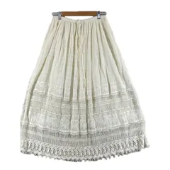 美品 URBAN RESEARCH DOORS アーバンリサーチドアーズ レース 春夏 SS ロングスカート コットン アイボリー レディース 1 ティアード【古着】【中古】【送料無料】