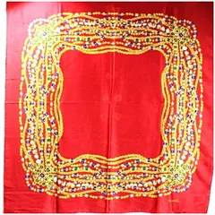 シャネル シルク スカーフ レッド 宝石柄 中古 ABランク CHANEL