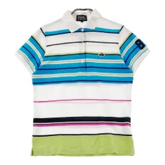 サイズ：1 PEARLY GATES パーリーゲイツ  半袖ポロシャツ ボーダー柄 ホワイト系 [240101303190]# ゴルフウェア レディース ストスト