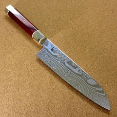 関の刃物 三徳包丁 18cm (180mm) 三昧 荒波 VG-10 VG-2 コアレス鋼ステンレス 赤合板 両刃 万能包丁 文化包丁 最高級 魚処理 肉切り 日本製