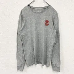 古着 used　NIKE ナイキ　長袖ワンポイントプリントTシャツ　クルーネック　グレー　灰色　Sサイズ