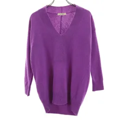 DES PRES デプレ 7分袖 Vネック ニット 1 パープル レディース 古着