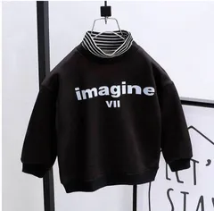 【新品】裏起毛　あったか　ロゴ　トレーナー 重ね着風　韓国　80