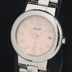 稼動 セイコー ルキア 7N82-0CN0 QZ ピンク文字盤 デイト レディース腕時計 OWD 2000000 NSK