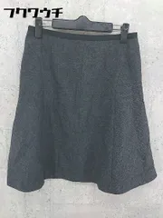 ◇ COMME CA ISM コムサイズム ヘリンボーン 膝丈 フレア スカート サイズL ブラック系 レディース 【中古】 【1101220008049】のサムネイル