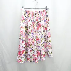 ◇ Θ tocco closet 花柄 ウエストゴム 膝丈 フレアー スカート サイズ表記なし ピンク系 レディース E  【1410290056424】